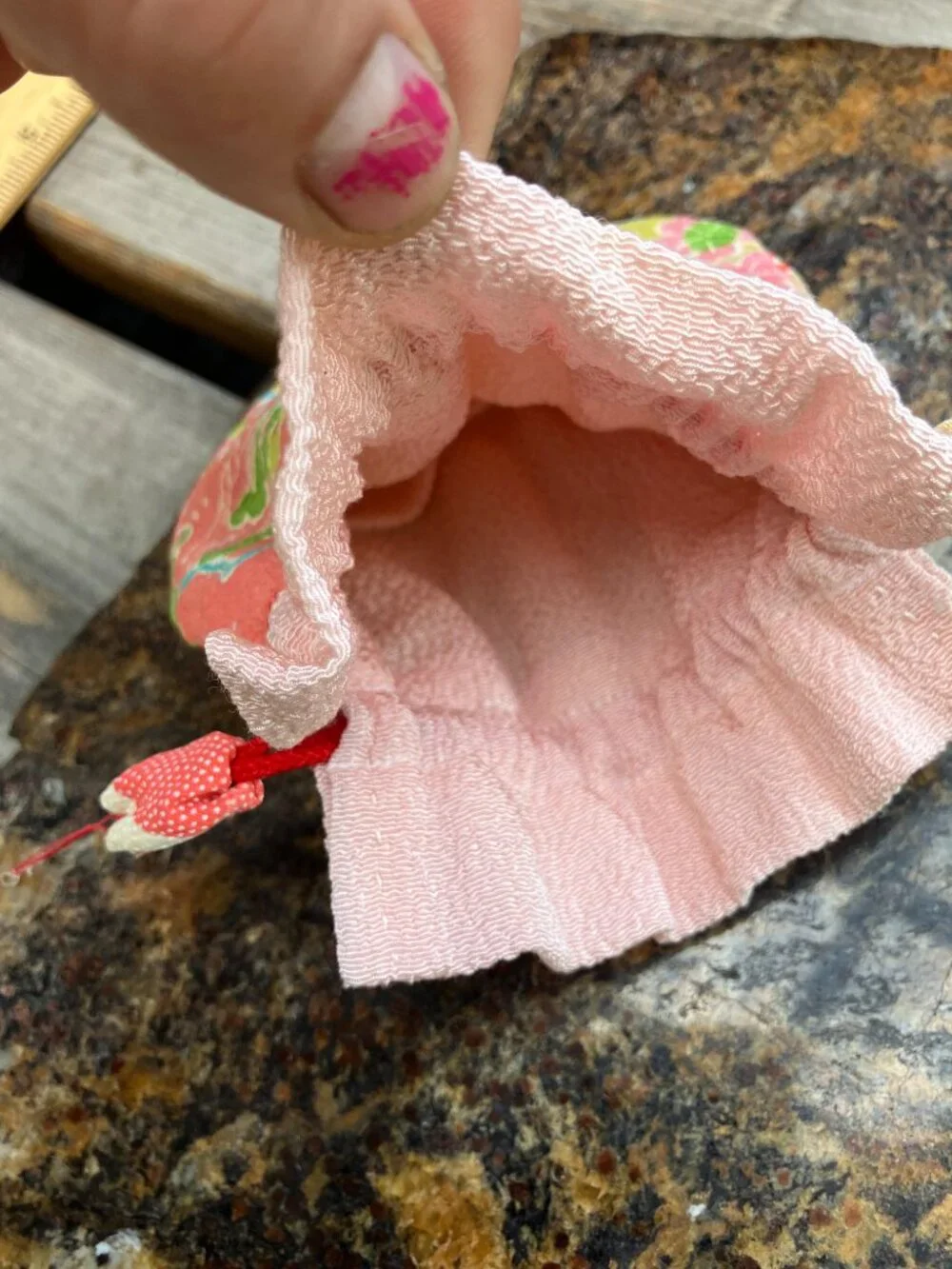 🌸💕 Vintage Japanese Kimono Drawstring Pouch Bag 💕🌸